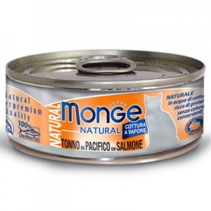 Monge 野生海魚系列 - 黃鰭吞拿魚配三文魚 貓罐 80g
