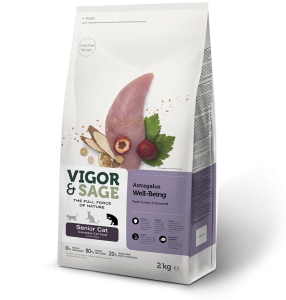 Vigor & Sage (無穀物) Astragalus Well-Being Senior 火雞肉 + 黄芪抗衰老 老貓糧 2kg