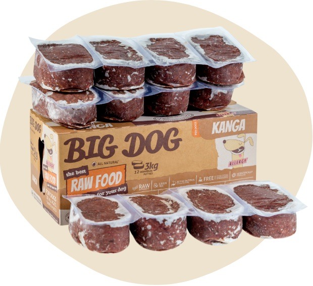 Big Dog 急凍生肉狗糧 袋鼠配方 3kg (12件)