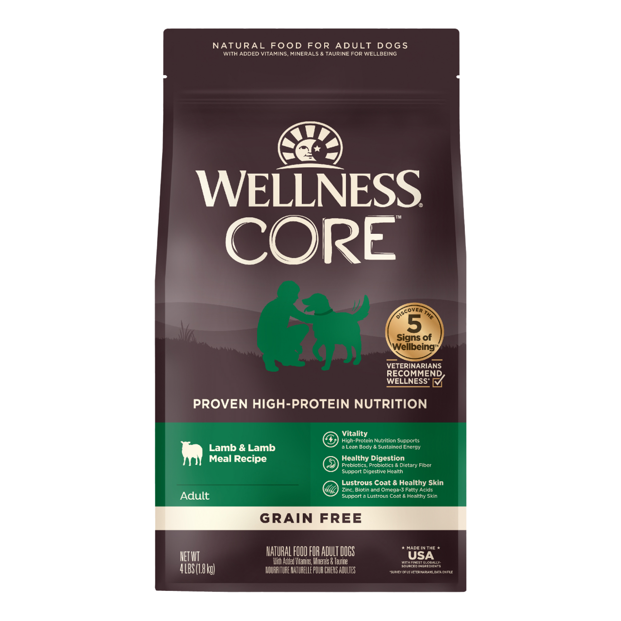 Wellness CORE LAMB 無穀物 羊肉配方 狗糧 4磅 (88457)