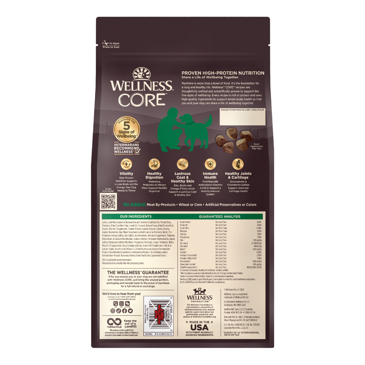 Wellness CORE LAMB 無穀物 羊肉配方 狗糧 4磅 (88457)