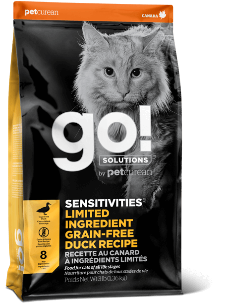 GO! Solutions 低敏美毛系列 SENSITIVITIES 无谷物鸭肉 貓粮 8磅