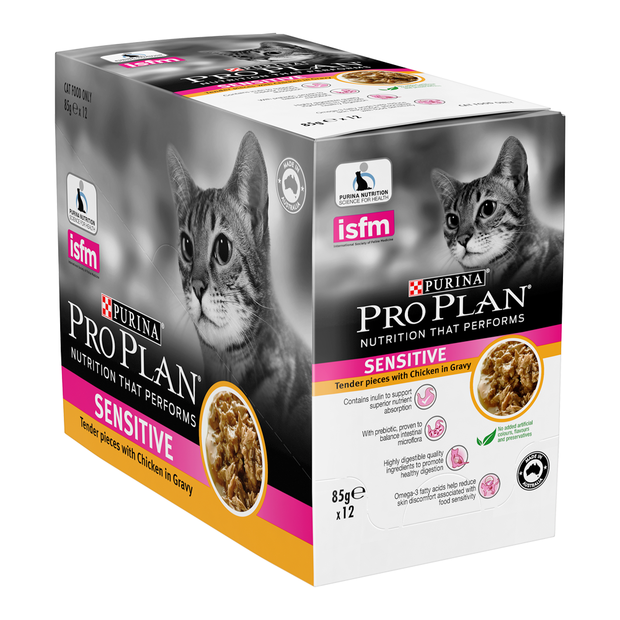 Pro Plan 成貓敏感配方 濕包 (醬汁雞肉) 85g x 12包原盒同款優惠