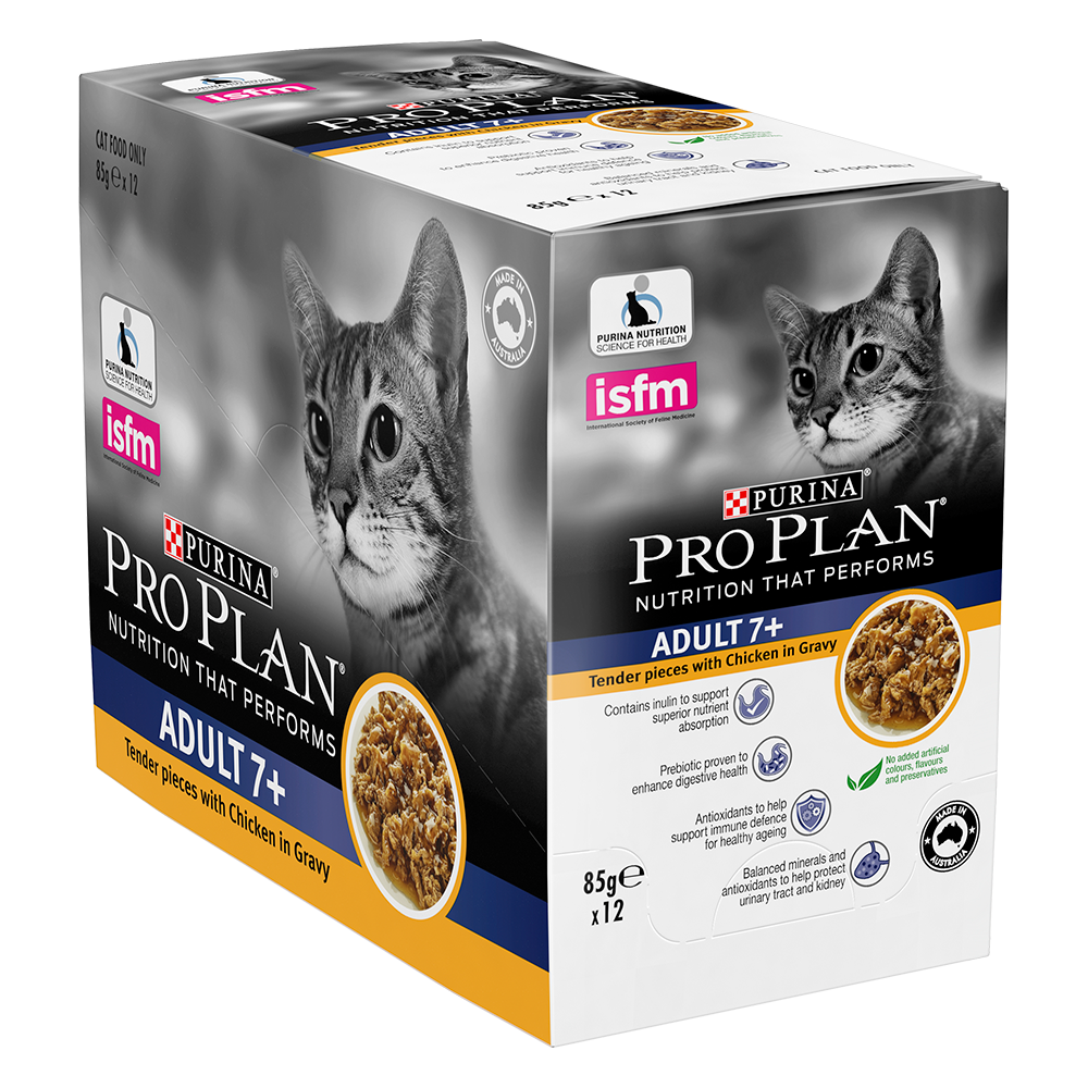 Pro Plan 老貓7+配方 濕包 (醬汁雞肉) 85g x 12包原盒同款優惠