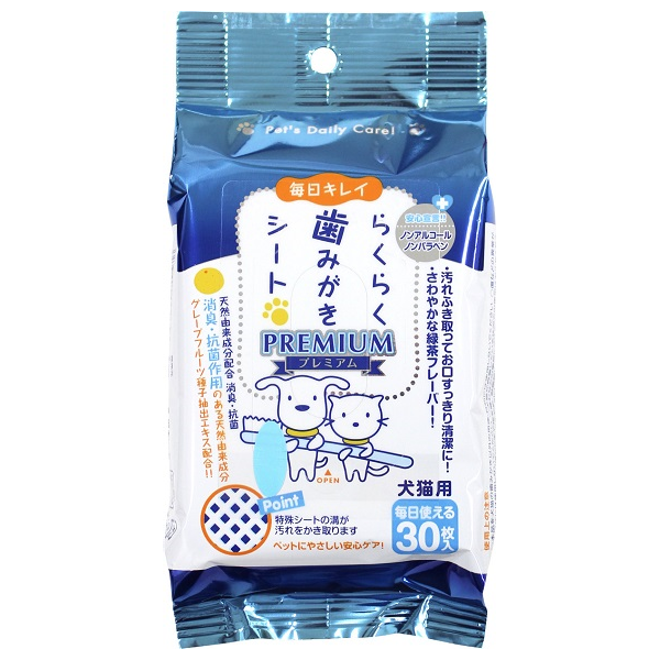 日本 Super Cat 洁齿纸巾 (貓狗共用)（30枚入)  CS01