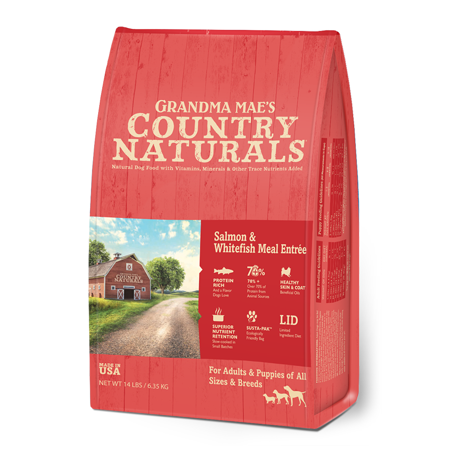 Country Naturals 燕麥系列 三文魚白鮭魚護目配方 狗糧 Salmon & Whitefish Meal ENTRÉE 14磅 (紅)