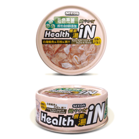 Seeds Health iN 機能湯罐 - 白身鮪魚 + 花枝 + 維他命B群 貓罐頭 80g