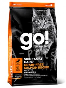 GO! Solutions 護膚美毛系列 SKIN-COAT CARE 無穀物 三文魚 貓糧 3磅 (橙)