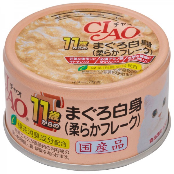 CIAO (11岁貓用) 吞拿鱼软丝 貓罐 85g (M-41)