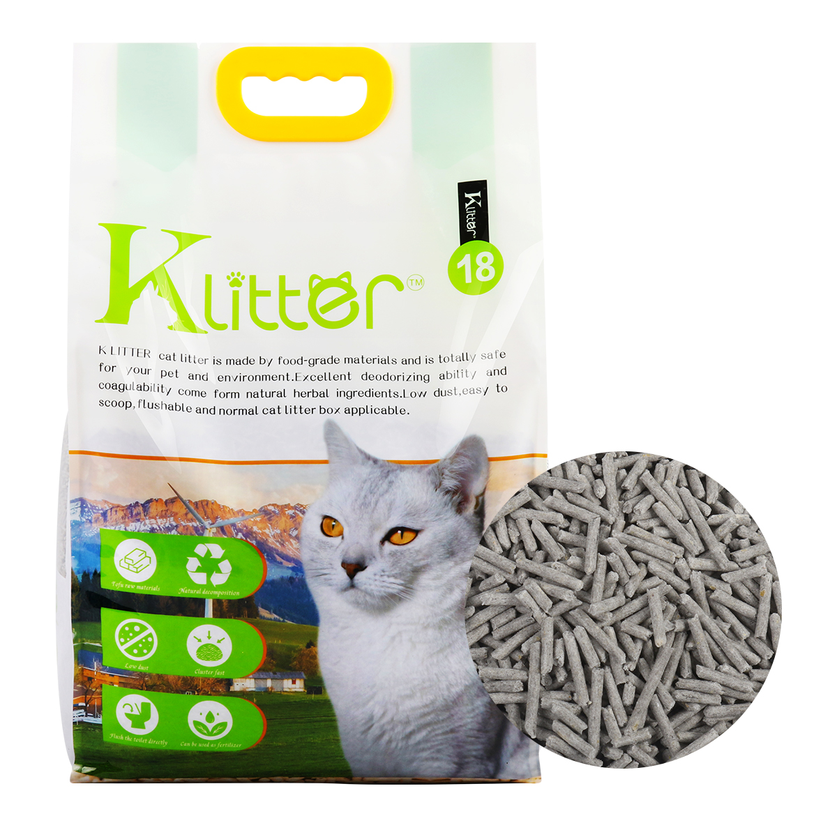 KLitter 貓砂 (竹炭) 2.0 mm 18L x 6包優惠 (共兩箱)