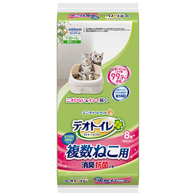 日本 Unicharm 1 週間 消臭抗菌 尿墊8片 (多貓用無香味)