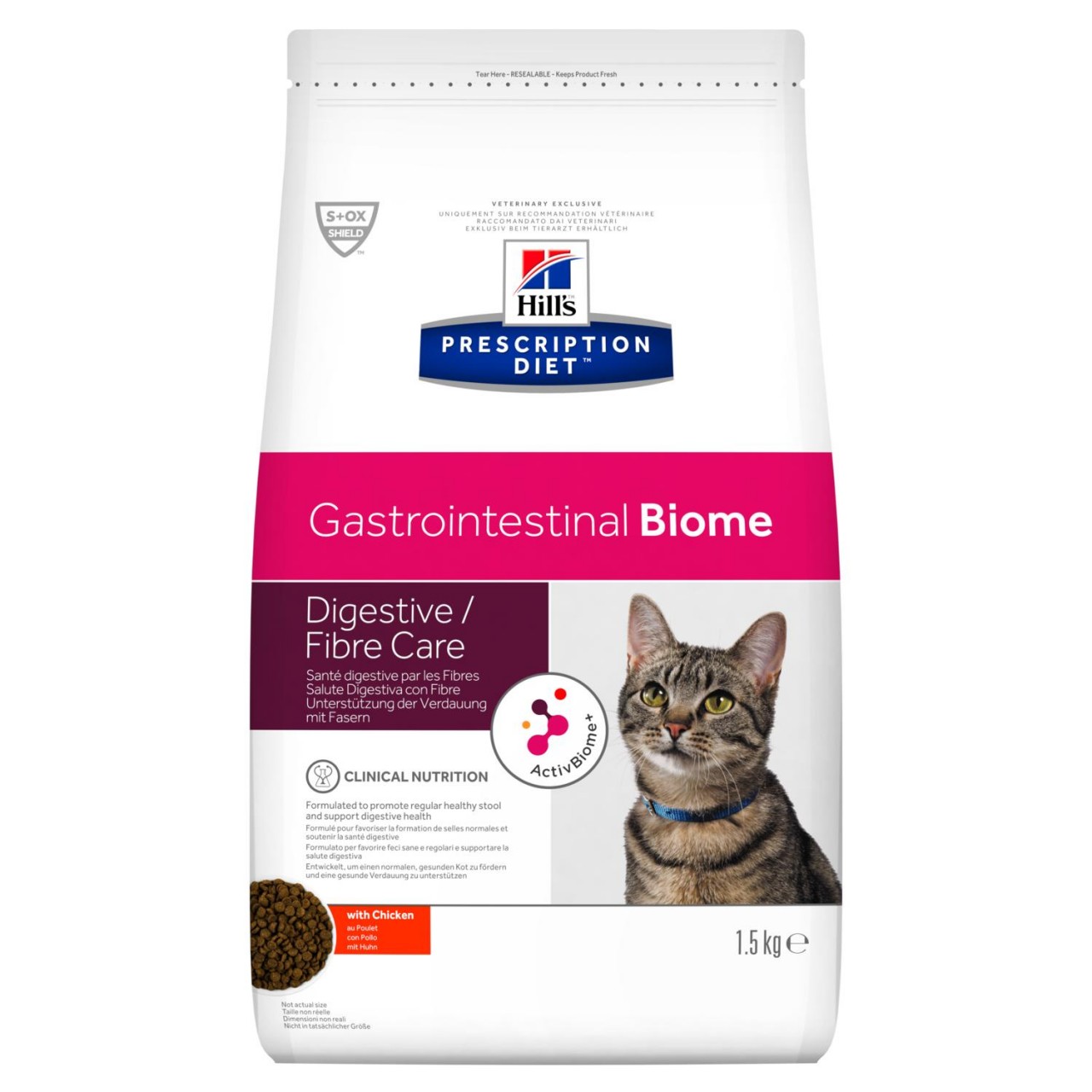 [凡購買處方用品, 訂單滿$500或以上可享免費送貨] Hill's Gastrointestinal Biome 消化/纖維護理 獸醫配方 貓乾糧 4磅