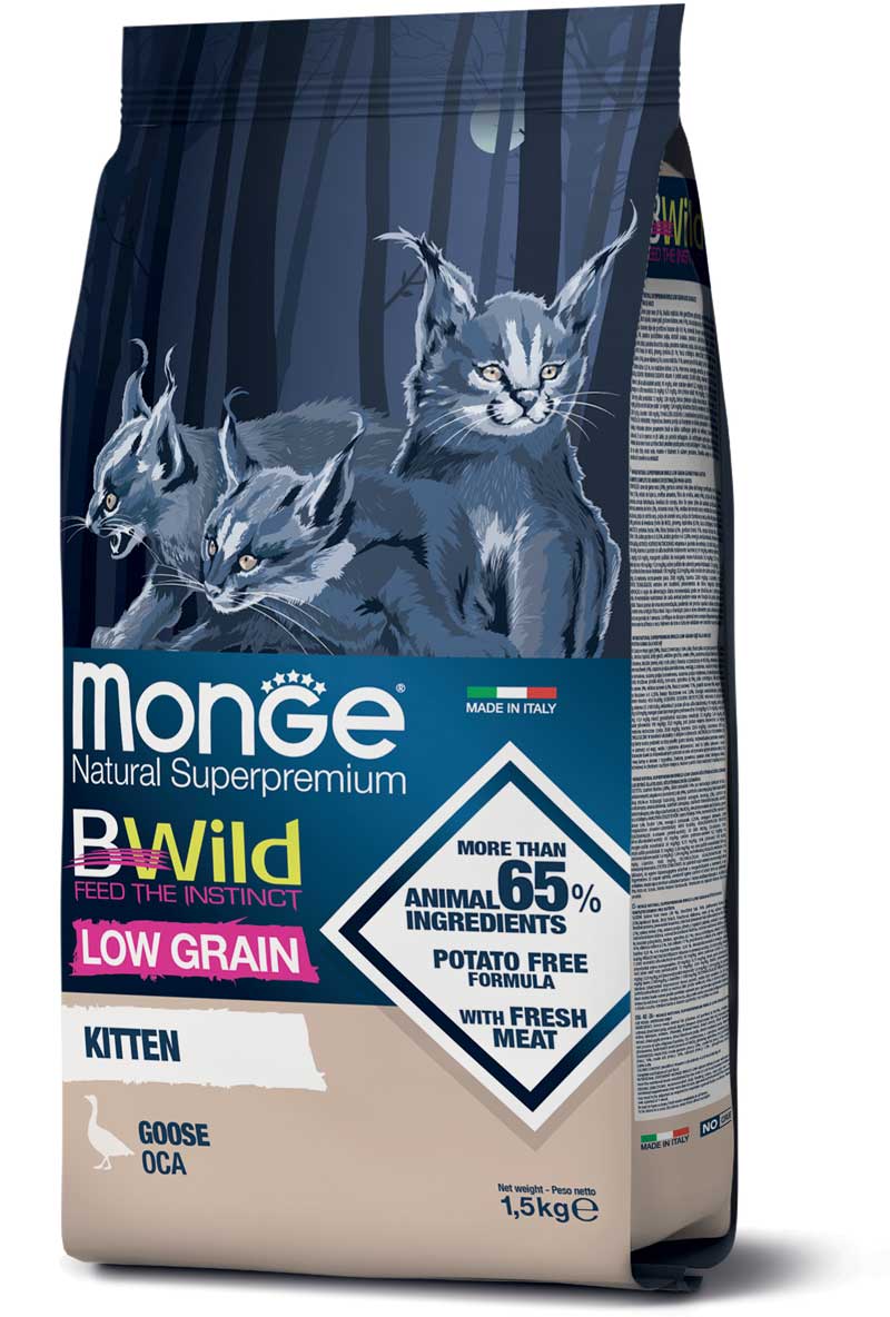 Monge 天然貓糧 低穀物 幼貓 野生鵝肉配方 1.5kg (3.3lb)