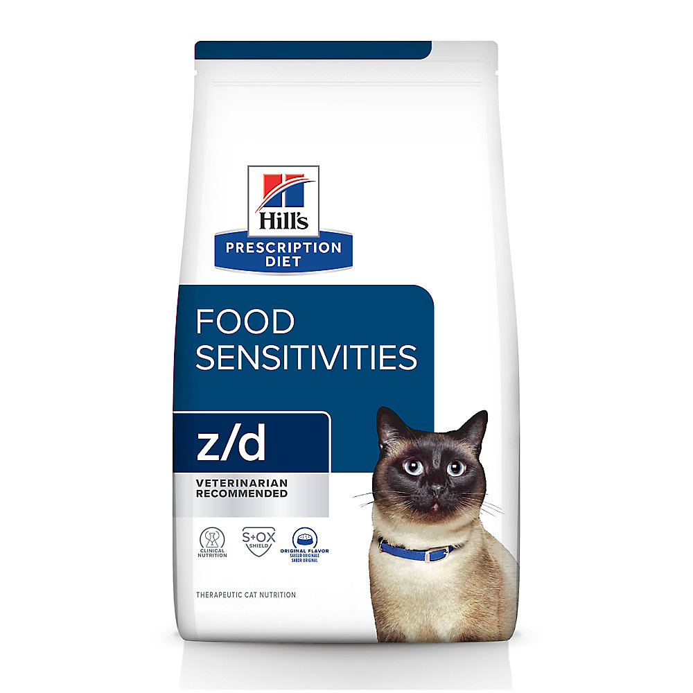 [凡购买处方用品, 订单满$500或以上可享免费送货] Hill's z/d 皮膚/食物敏感 兽医配方 貓乾粮 4磅