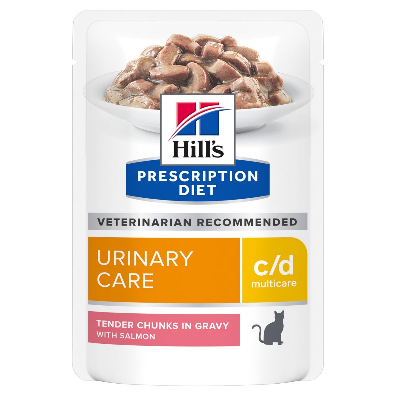 [凡購買處方用品, 訂單滿$500或以上可享免費送貨]　　Hill's c/d 泌尿護理 (三文魚味) 處方貓濕包 85g x12包 原盒優惠