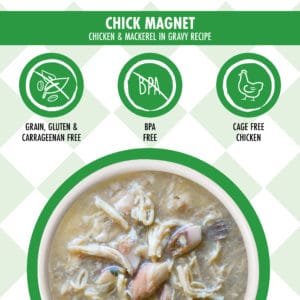 Weruva 貓咪廚房系列濕包 85g ~ Chick Magnet 無骨及去皮雞胸肉、鯖魚 (綠)