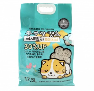 韓國 豆腐與貓 - 極幼條(1.5mm)豆腐貓砂 - 椰殼炭 17.5L x 3包 (原箱優惠)