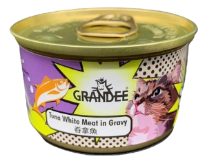 Grandee 無穀物 汁煮吞拿⿂ 貓罐頭 80g X 24罐 原箱優惠 (紫)
