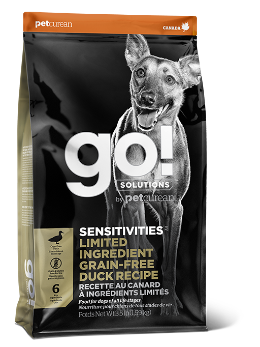 GO! SOLUTIONS™ Sensitivities - Limited Ingredient 低敏美毛系列 無穀物鴨肉 狗糧配方 (1303081) 3.5磅 (卡其色)