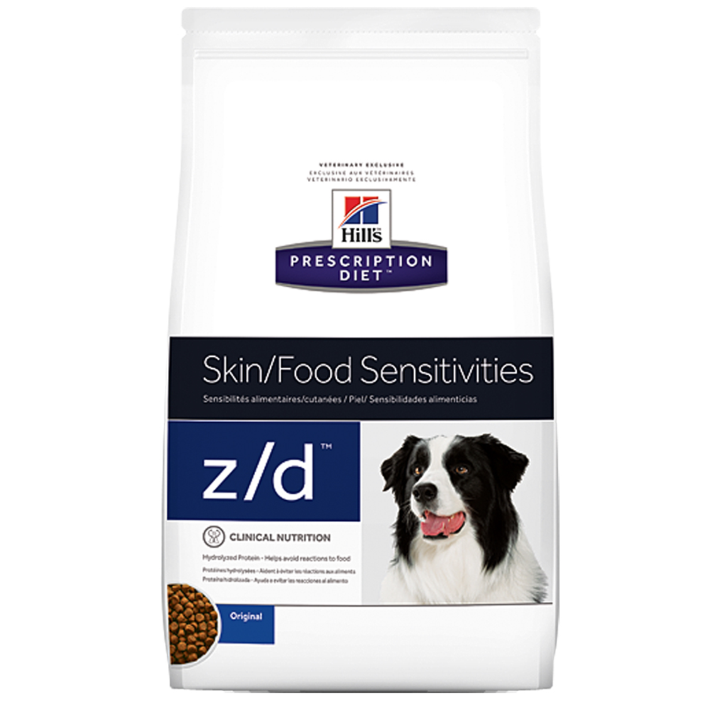 [凡購買處方用品, 訂單滿$500或以上可享免費送貨]　　Hill's Prescription Diet - z/d 皮膚食物敏感處方狗糧 (Original Bites/ 原粒) 17.6磅