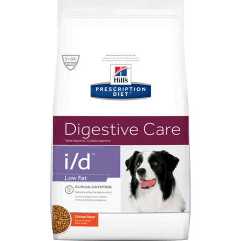 [凡購買處方用品, 訂單滿$500或以上可享免費送貨]　　Hills Prescription Diet i/d Low Fat (低脂) 腸胃處方狗糧 8.5磅