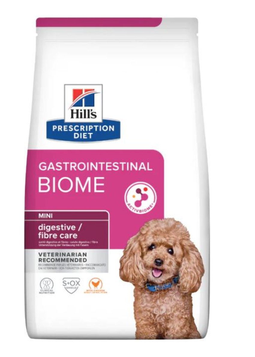 [凡購買處方用品, 訂單滿$500或以上可享免費送貨]　　Hills Prescription Diet GI Biome 腸胃益菌處方狗糧 (Small Bites/ 細粒) 1.5kg
