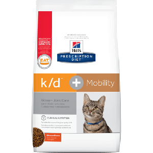 [凡購買處方用品, 訂單滿$500或以上可享免費送貨] Hill's k/d + Mobility 腎臟+關節保健 獸醫配方 (雞味) 貓乾糧 6.35磅