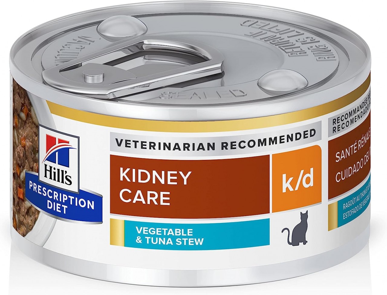 [凡購買處方用品, 訂單滿$500或以上可享免費送貨]　　Hill's k/d 腎臟護理 (燉蔬菜吞拿魚口味) 處方貓罐頭 2.9oz x24罐 原箱優惠