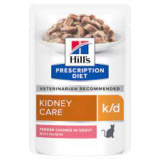 [凡购买处方用品, 订单满$500或以上可享免费送货]　　Hill's k/d 肾脏护理 (三文鱼味) 处方貓湿包 85gx12包 原盒优惠