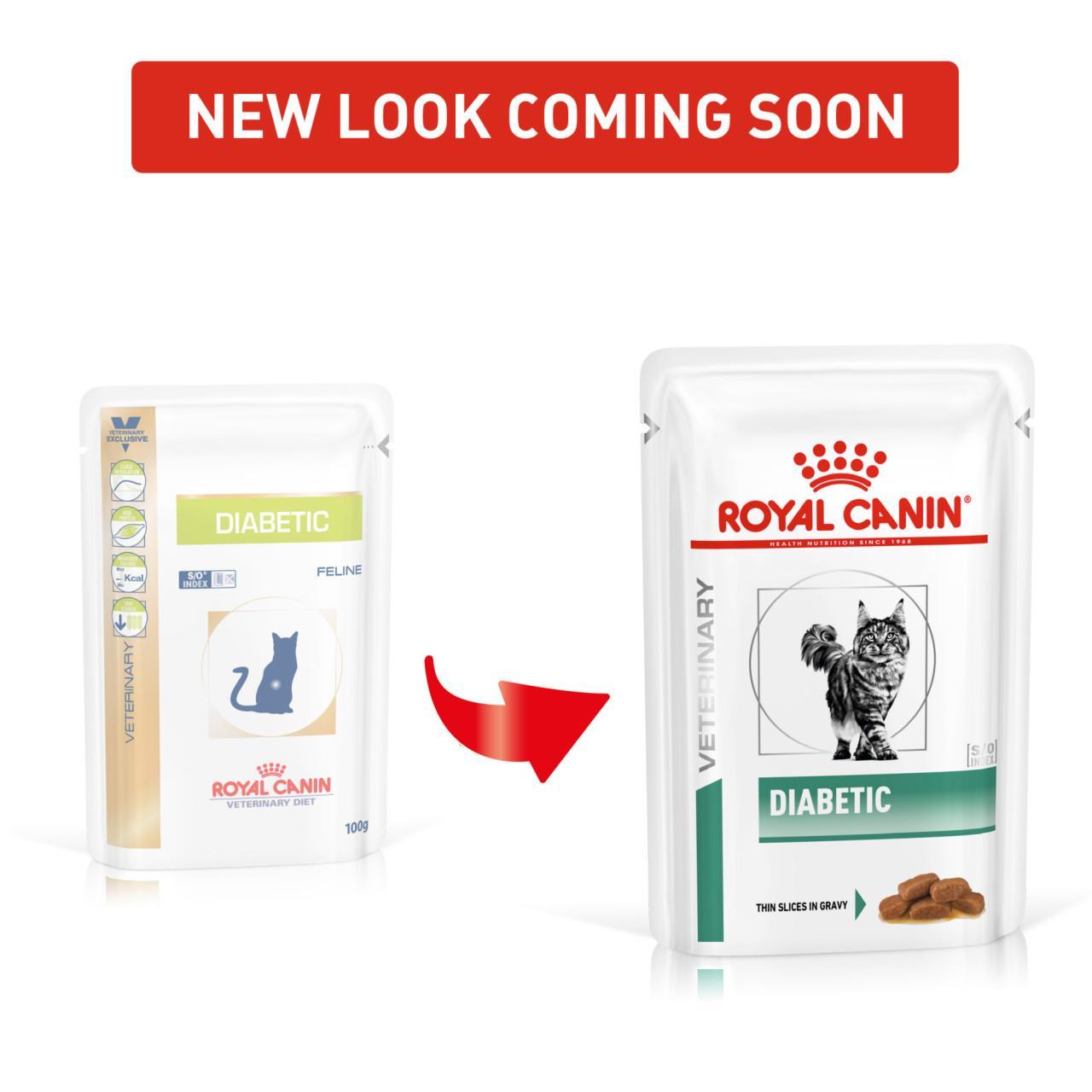 [凡購買處方用品, 訂單滿$500或以上可享免費送貨]　　Royal Canin - Diabetic (DS46) 糖尿病獸醫配方貓濕包 85g x12包