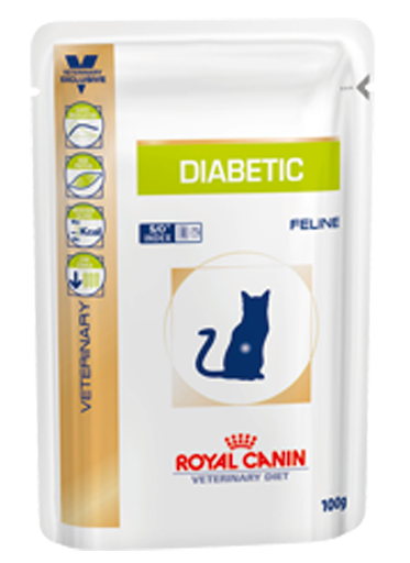 [凡購買處方用品, 訂單滿$500或以上可享免費送貨]　　Royal Canin - Diabetic (DS46) 糖尿病獸醫配方貓濕包 85g x12包