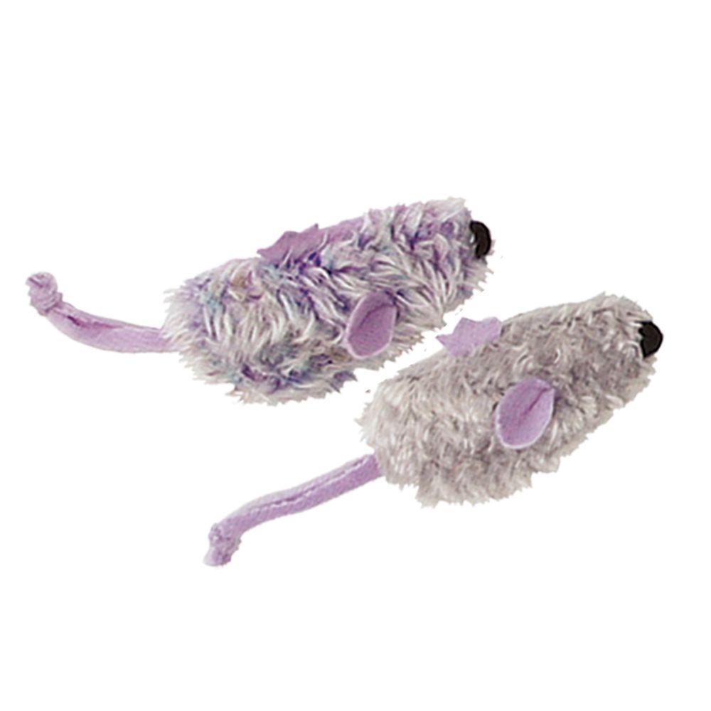 【購買正價貨品滿$300~可以以優惠價$54換購】KONG Refillable Purple Mouse & Frosty Grey mouse 2-pack Toy 鼠鼠貓草套裝 (NM402)