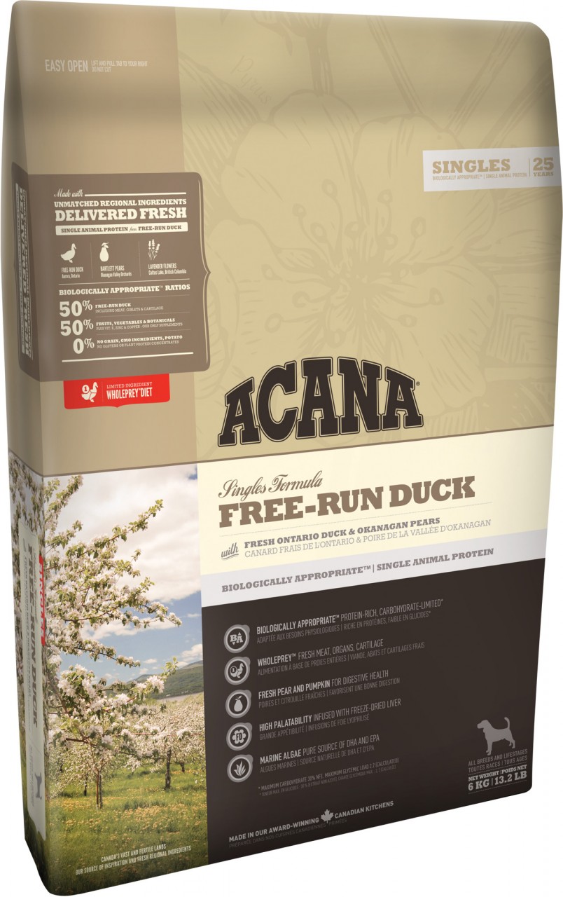 Acana 傳承 單一蛋白 放養鴨 狗乾糧 2kg