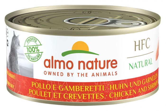 Almo Nature HFC Natural 雞肉+鮮蝦 貓罐頭 150g (5124)