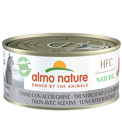 Almo Nature HFC Natural 吞拿魚+白飯魚 貓罐頭 150g (5127)