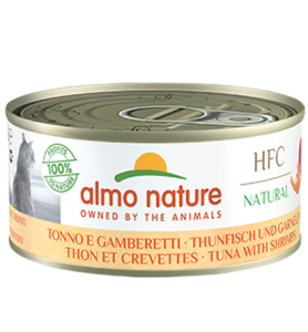 Almo Nature HFC Natural 吞拿魚+鮮蝦 貓罐頭 150g (5128)