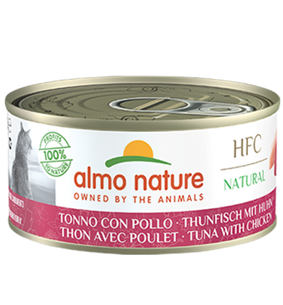 Almo Nature HFC Natural 吞拿鱼+鸡肉 貓罐头 150g (5129)