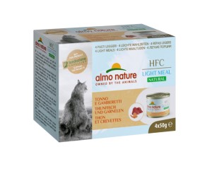 Almo Nature Light 吞拿魚+鮮蝦 貓罐頭 50g x 4罐一盒 (551)